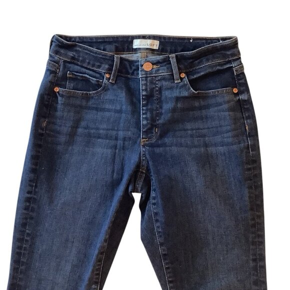 Loft Jeans Curvy Skinny Mid-Rise Blue Denim Jeans Women’s Size 27/4 Stretch - Picture 2 of 9